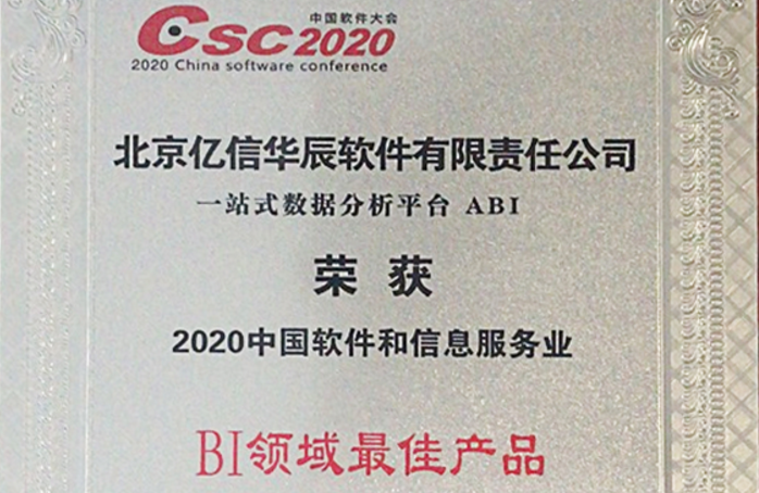 行業(yè)領跑！億信ABI榮獲2020年BI領域最佳產品獎